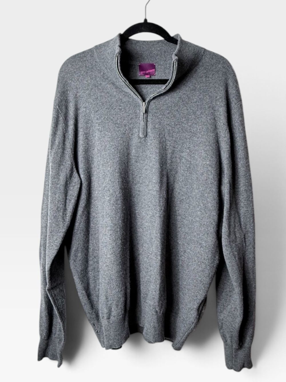 State Cashmere Mock-Neck Quarter Zip Cashmere Polo Sweater Men's Size XL (A)